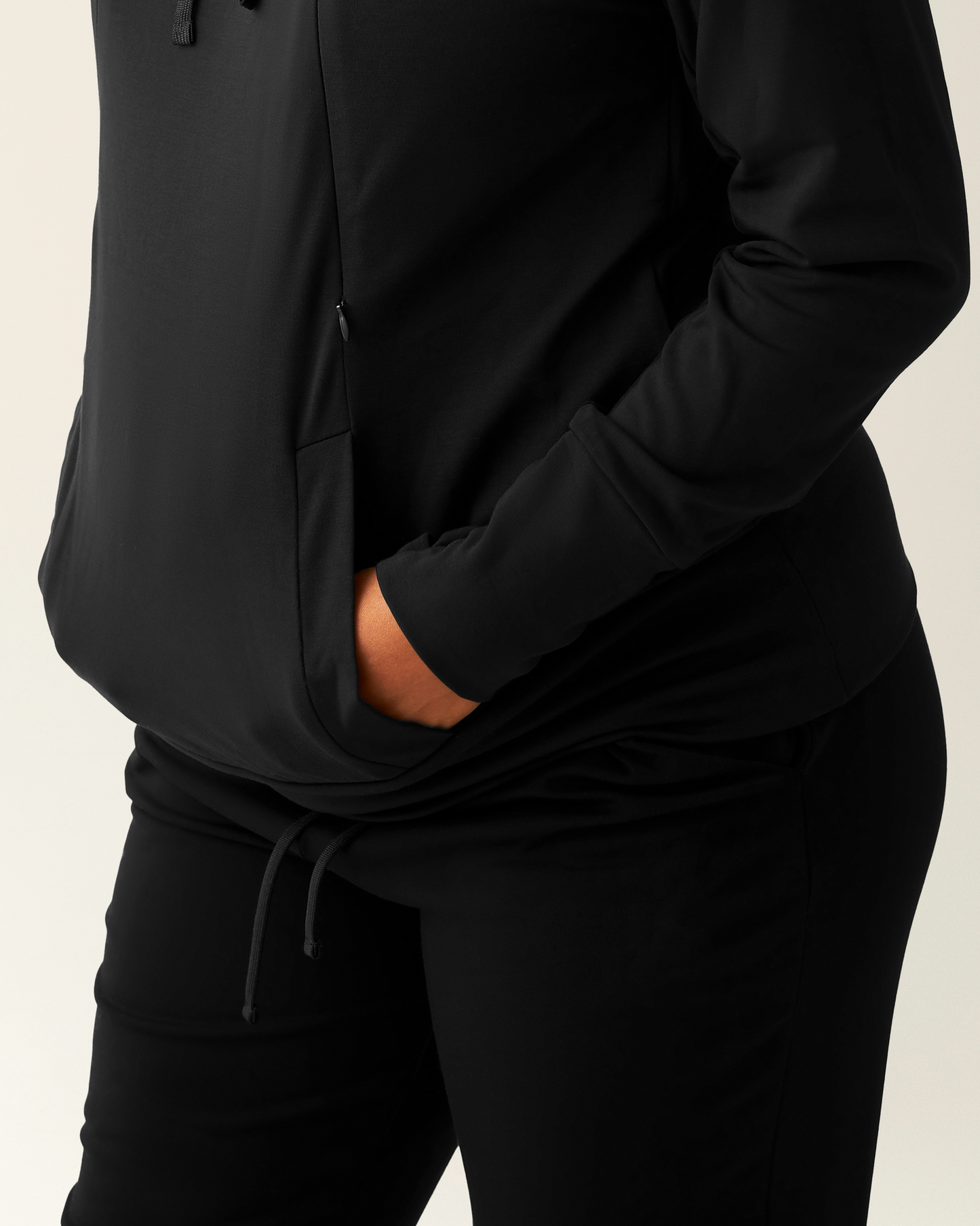 Brushed Bamboo Maternity & Nursing Hoodie | Black