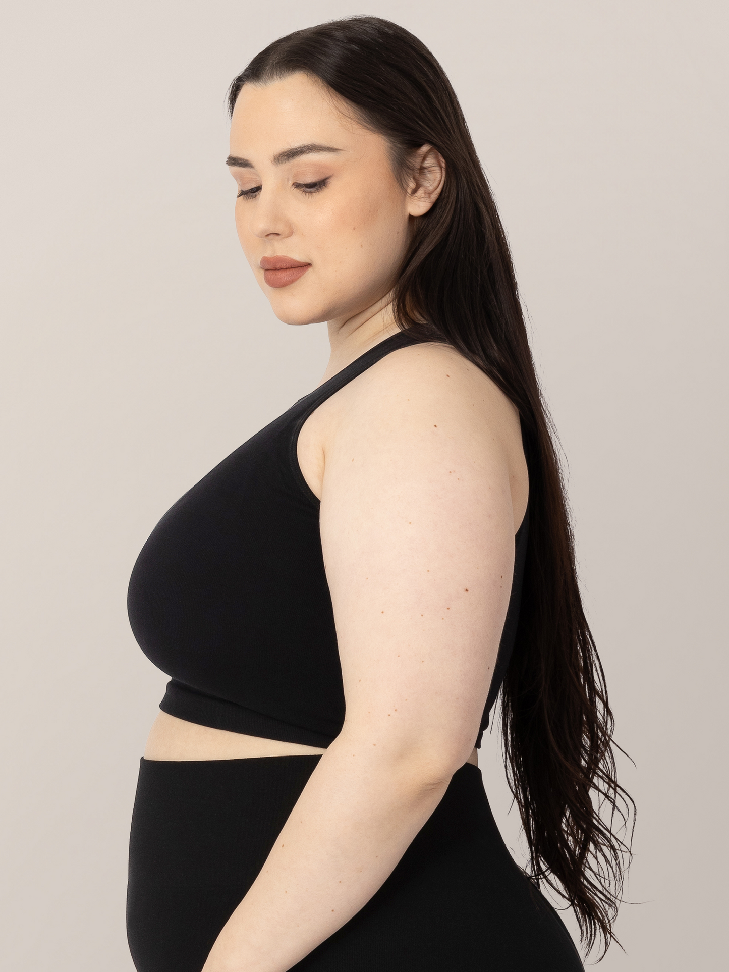 Sublime® Bamboo Maternity & Nursing Longline Bra Top | Black