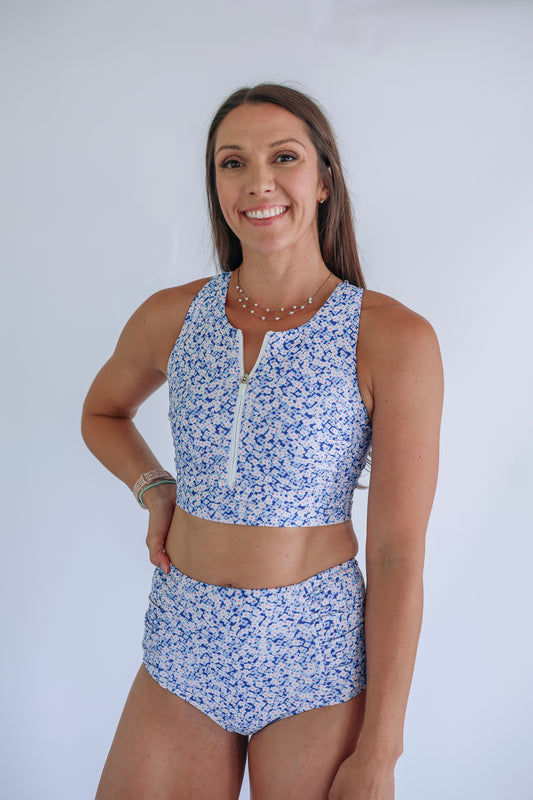 Crop Zip Up Breastfeeding Swimsuit Top 2026