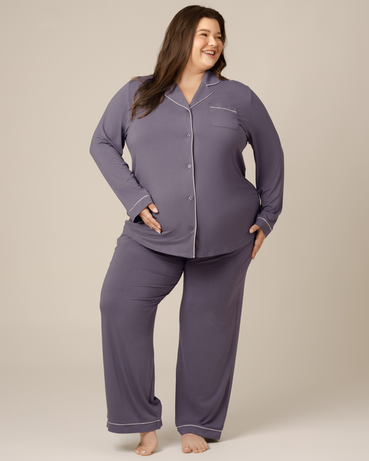 Clea Bamboo Long Sleeve Pajama Set | Granite