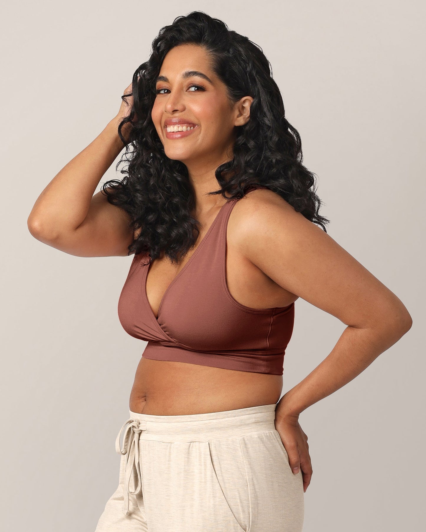 French Terry Racerback Nursing & Sleep Bra | Redwood