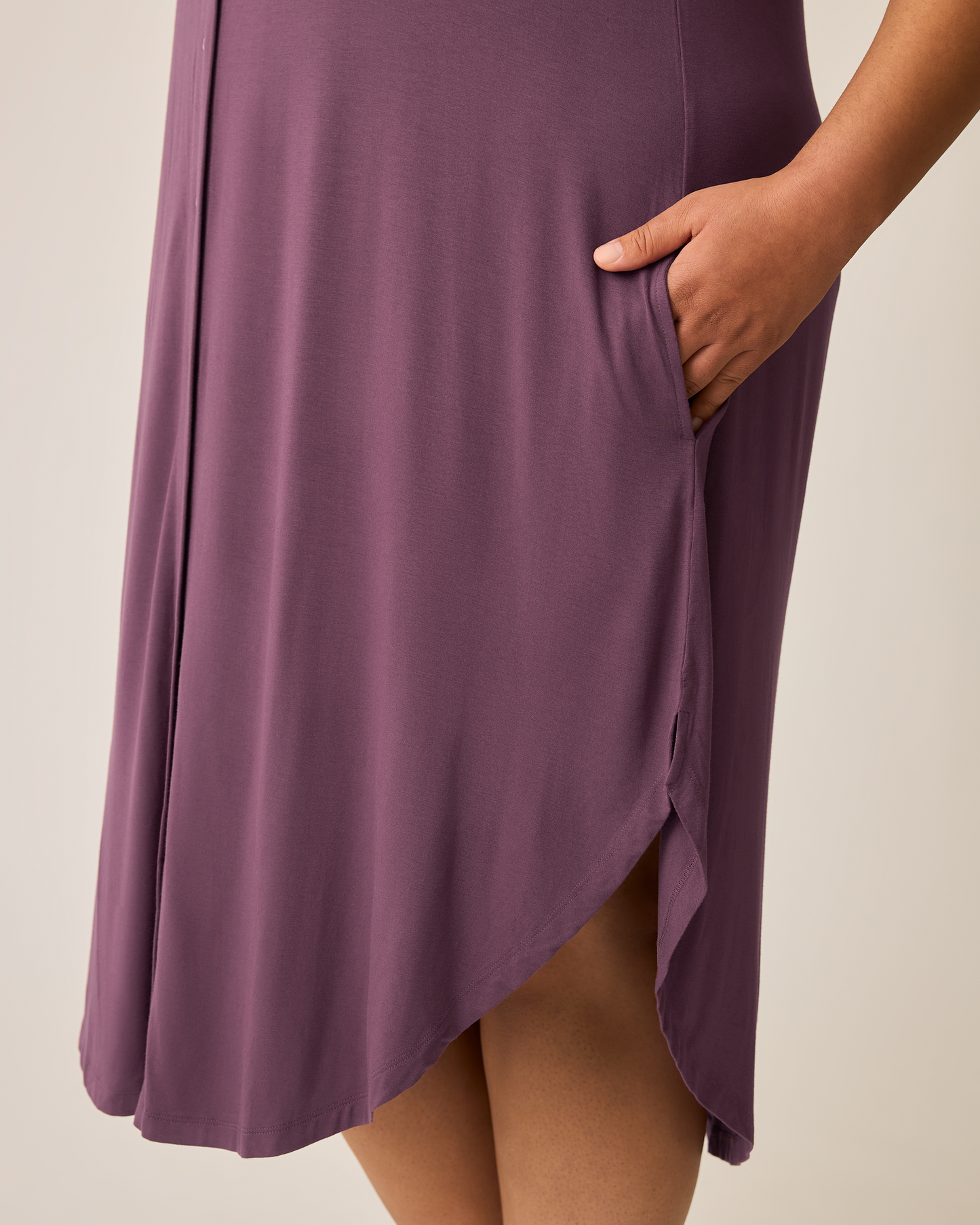 Ruffle Strap Labor & Delivery Gown | Burgundy Plum