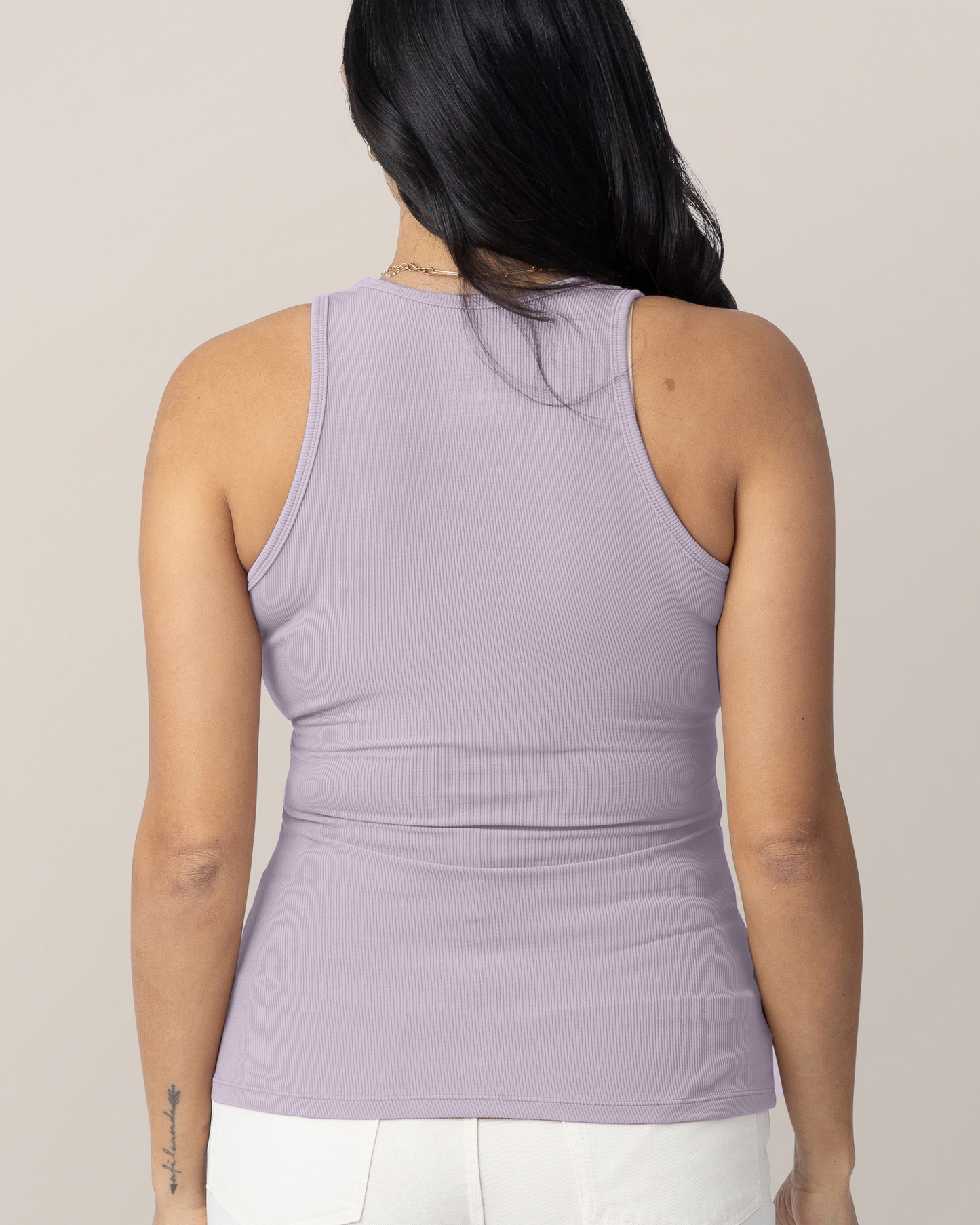 Ribbed Bamboo Racerback Nursing Tank | Lavender Mist