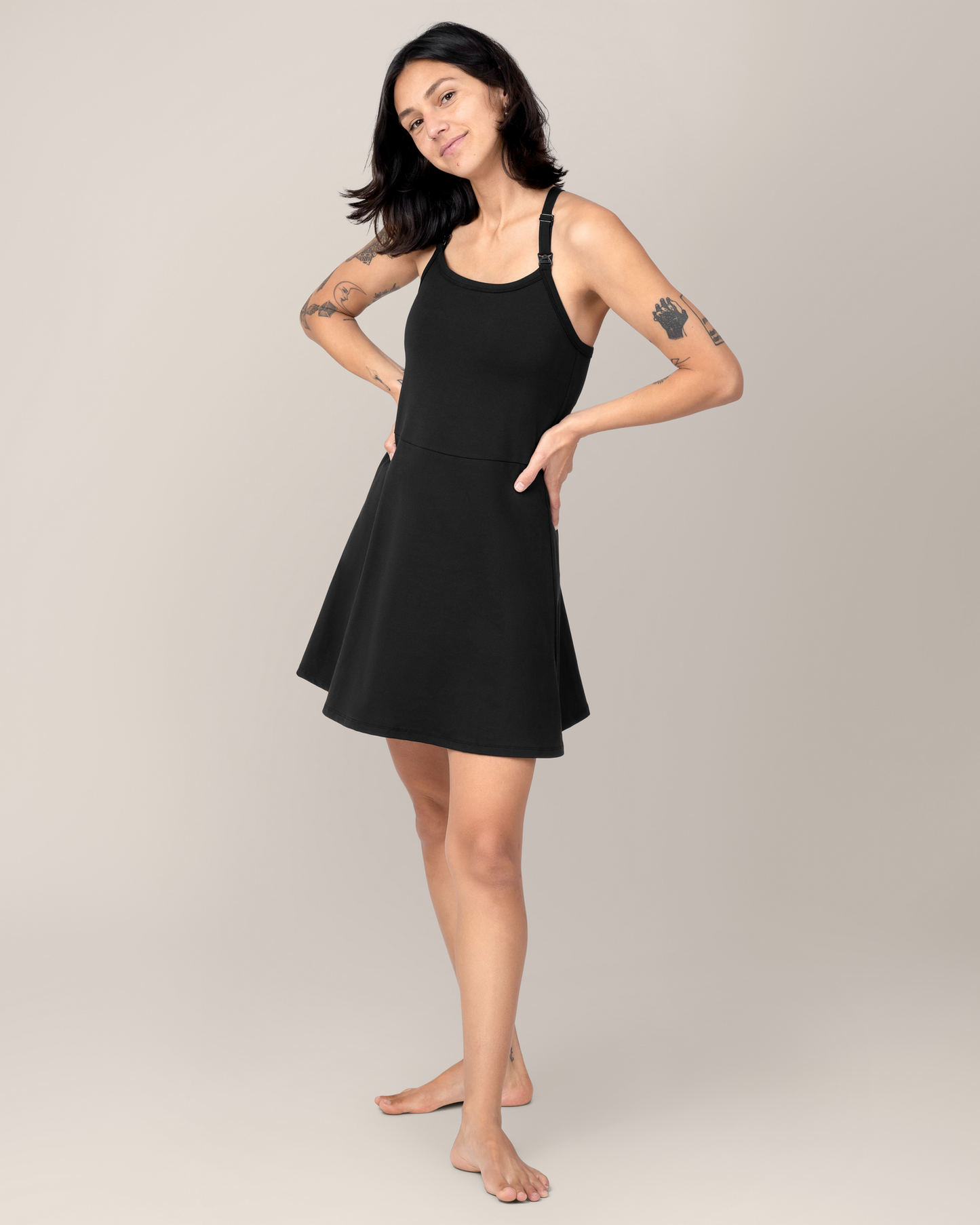 Stevie Active Racerback Nursing Dress | Black