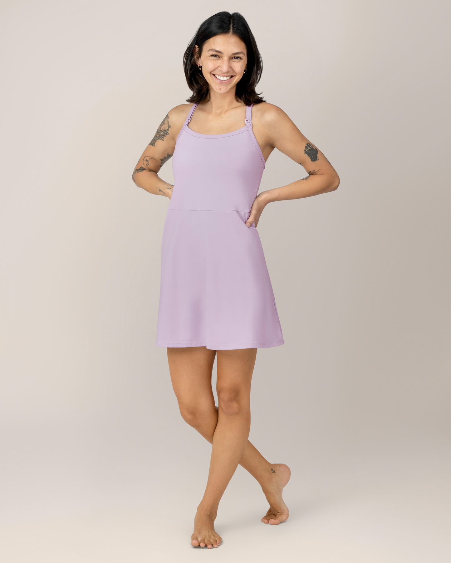 Stevie Active Racerback Nursing Dress | Lavender Mist