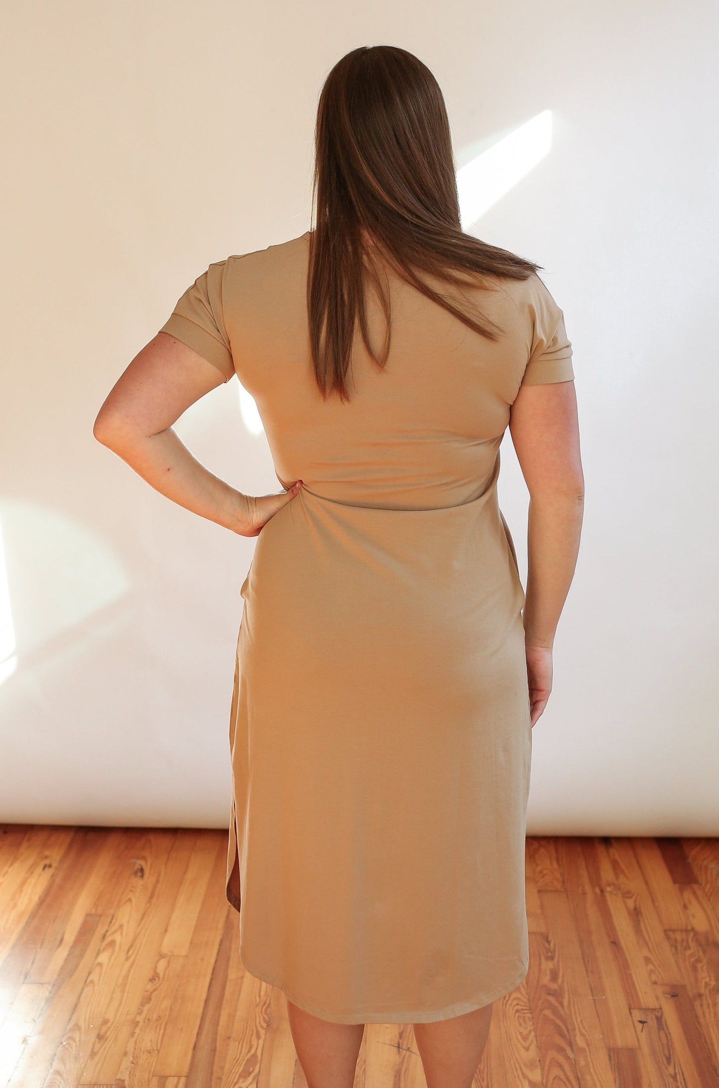 FINAL SALE Invisible Zipper Midi Breastfeeding T-Shirt Dress