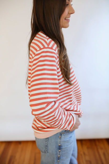 Relaxed Fit  Freestyle Stripe Breastfeeding Sweatshirt